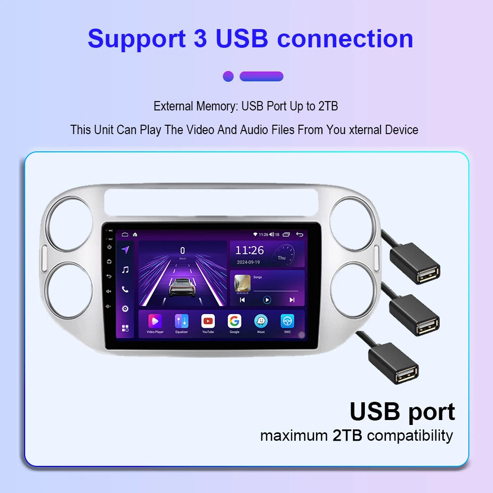 for Volkswagen for Tiguan 1 2006-2016 Car Radio Carplay Stereo Player GPS Screen