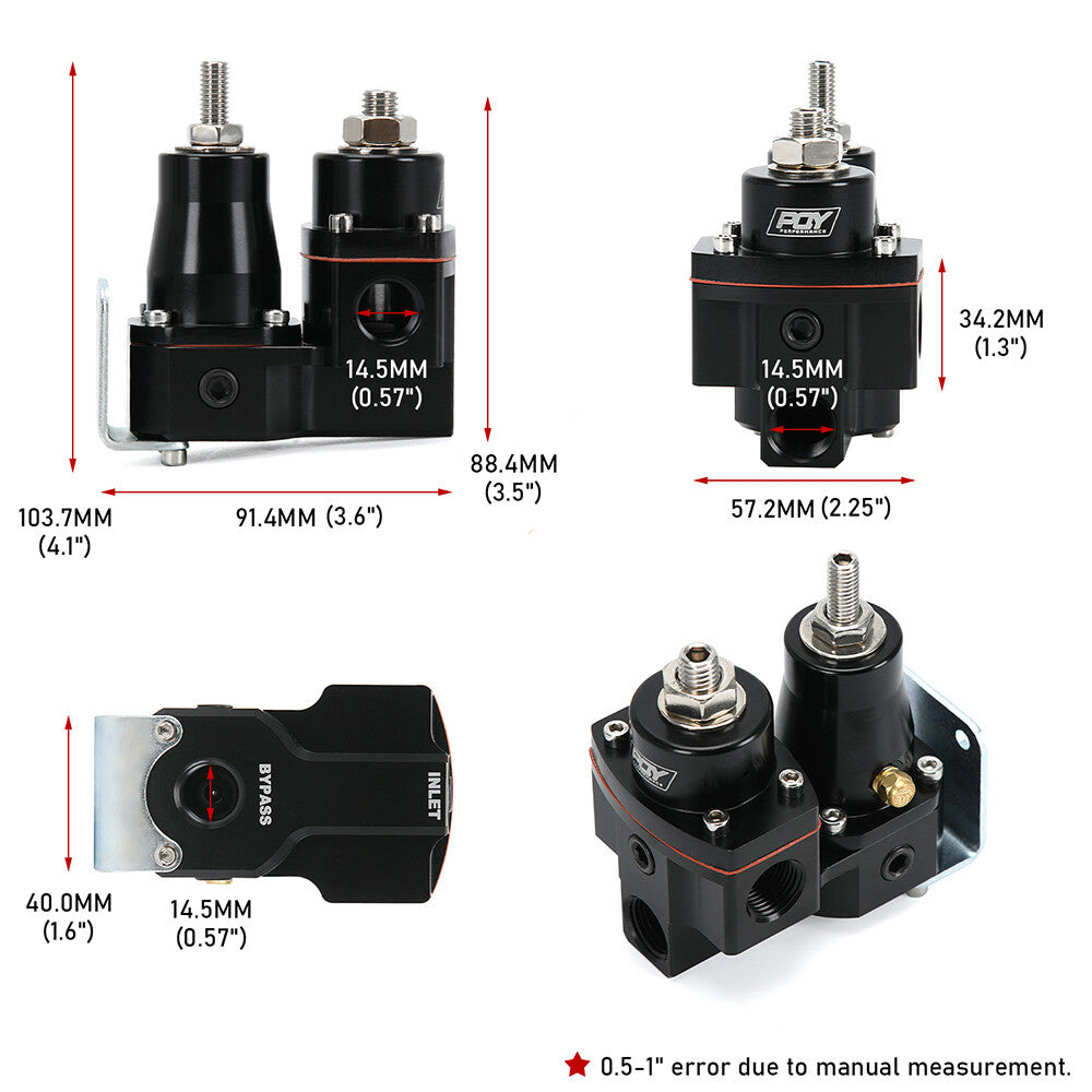 EFI to Carb Dual Stage Fuel Pressure Regulator Kit 5-9 PSI 1/8NPT Universal FPR