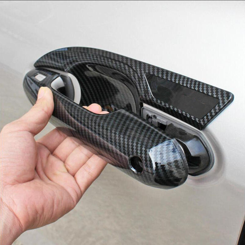 4pcs Carbon Fiber ABS Side Door Handle Covers Trim for Toyota Highlander 2021-23