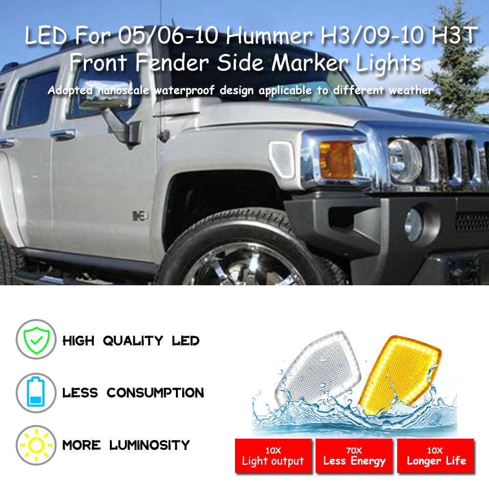 Switchback White and Amber LED Front Side Marker Lights for HUMMER H3 2006-10- v
