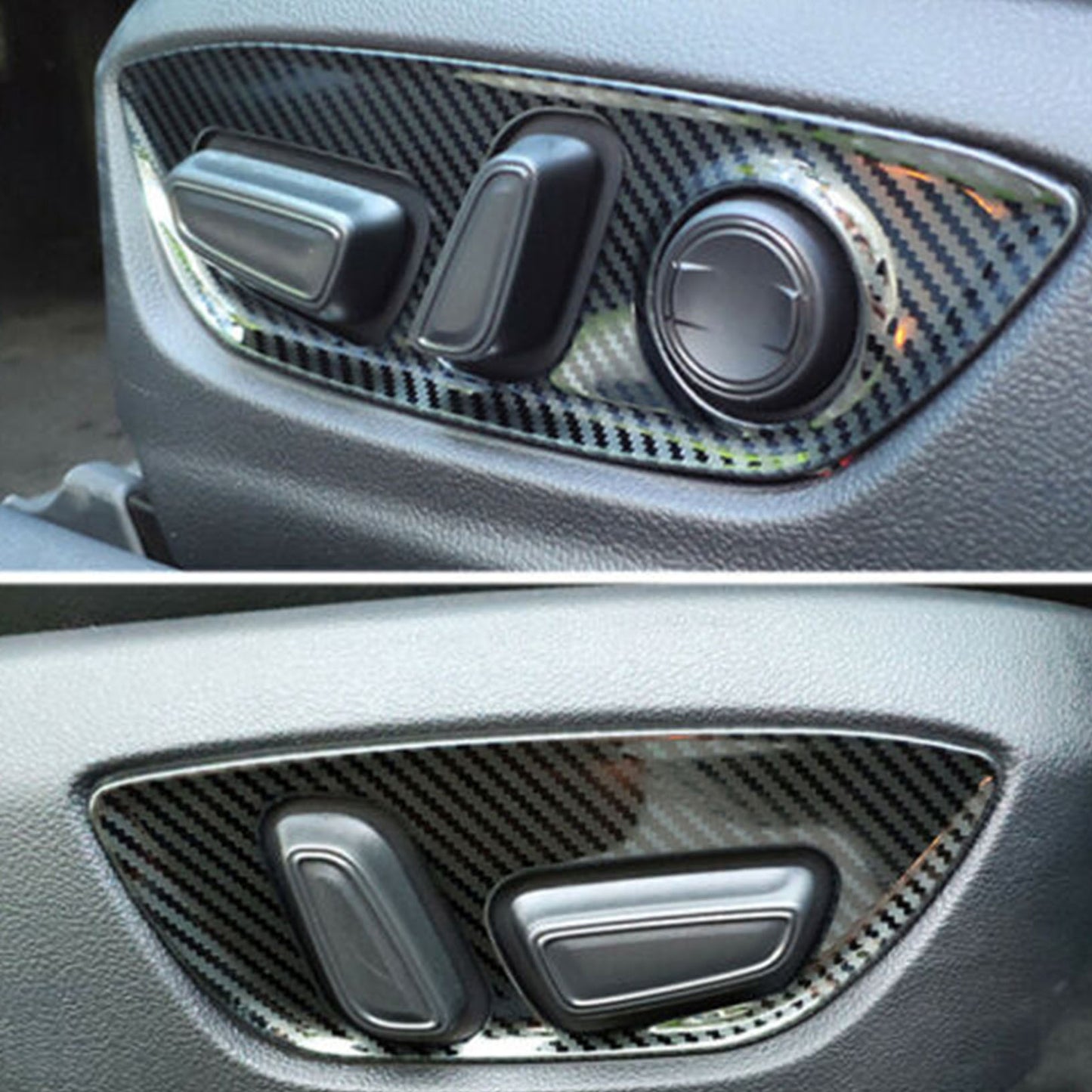 Carbon Fiber Steel for Seat Adjust Handle Button Panel Trim for Toyota for Camry 18-2021
