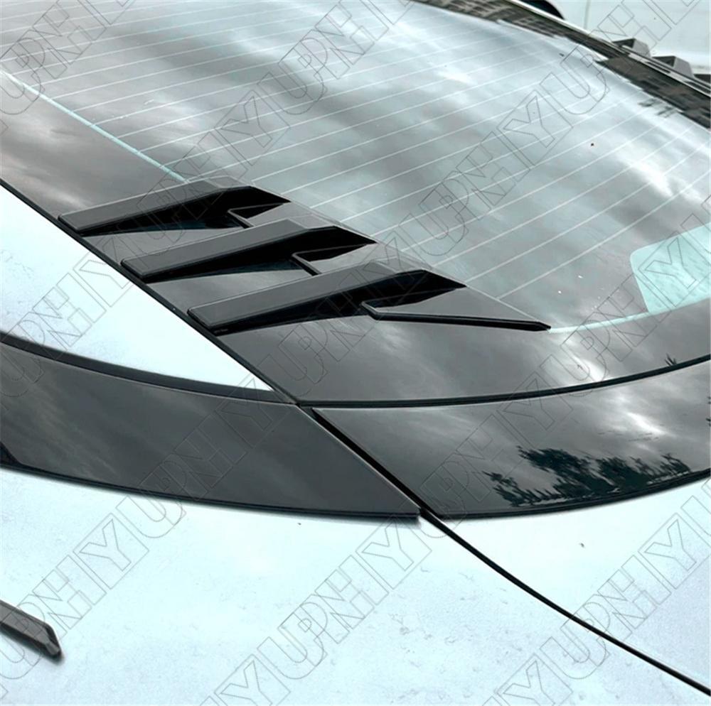 1 Pair Car Rear Windshield Decoration Stickers Side Spoiler Splitter Trim Black
