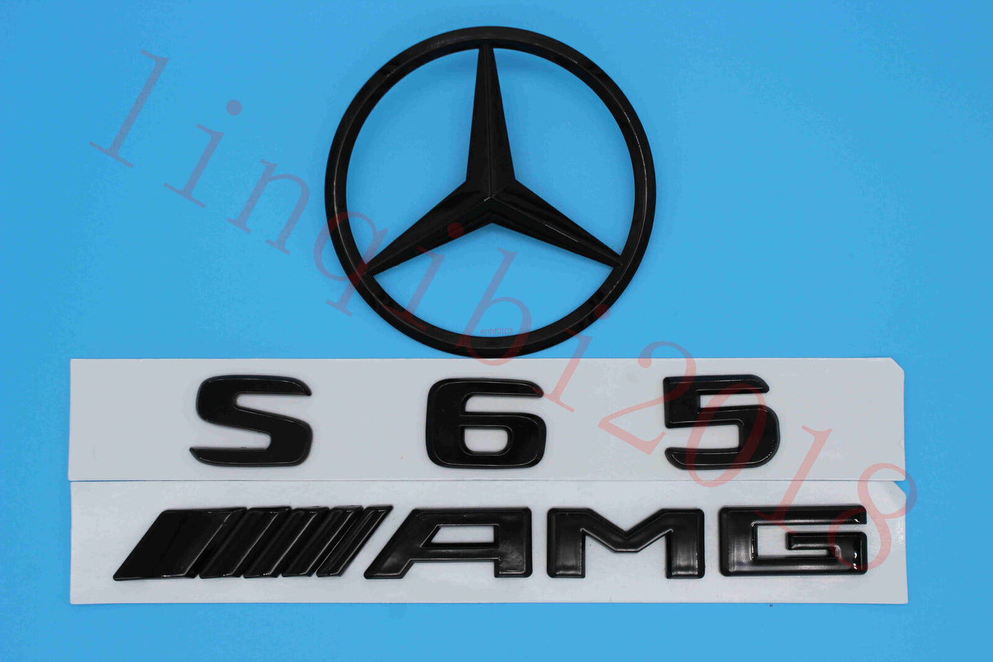 Gloss Black S65 AMG Trunk Logo Sticker Decal Emblem Badge Package for W221 S65
