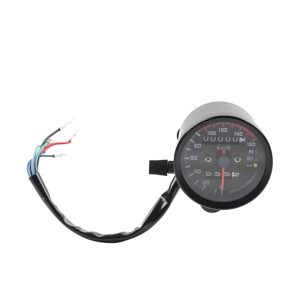 Motorcycle Universal for Mini Speedometer Odometer Gauge w/ Indicator Light 12V