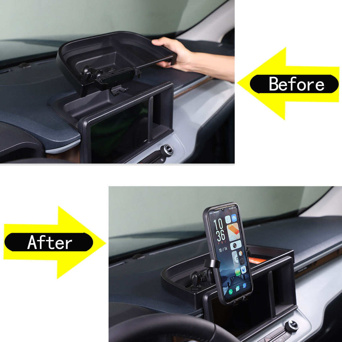 Install phone holder storage tray dashboard kit storage box for Maverick 2022 - 24- n