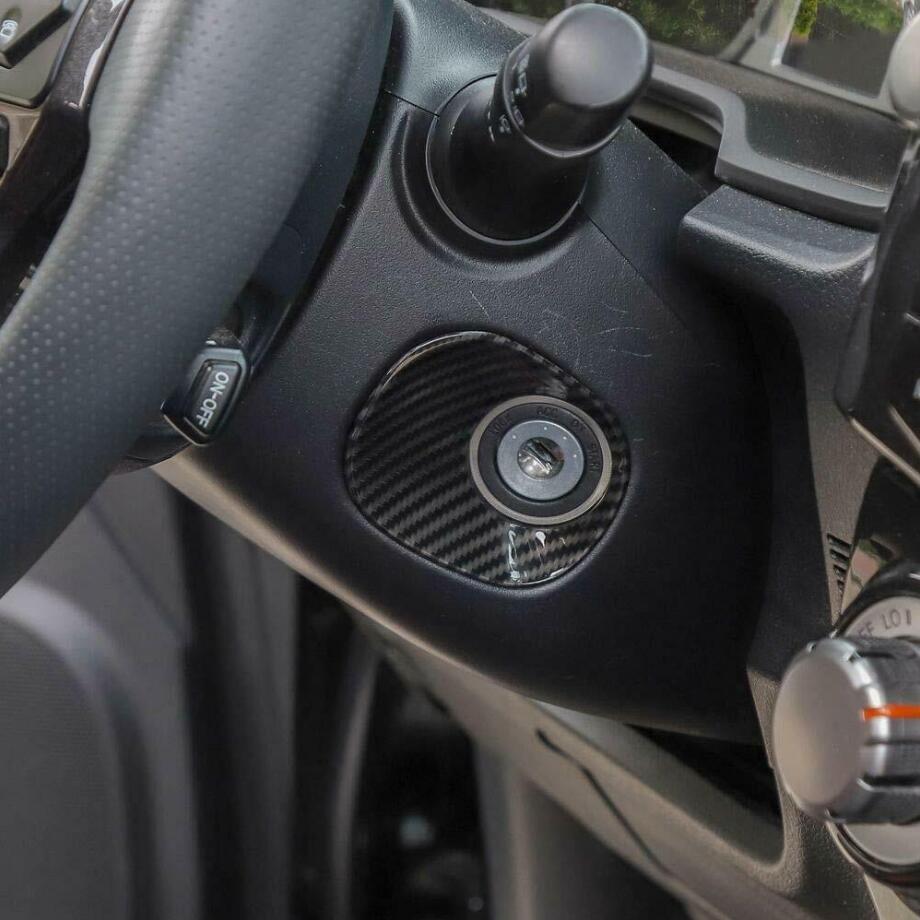 Suitable for 2010-2023 for Toyota 4Runner carbon fiber engine ignition switch lock panel cover decoration.