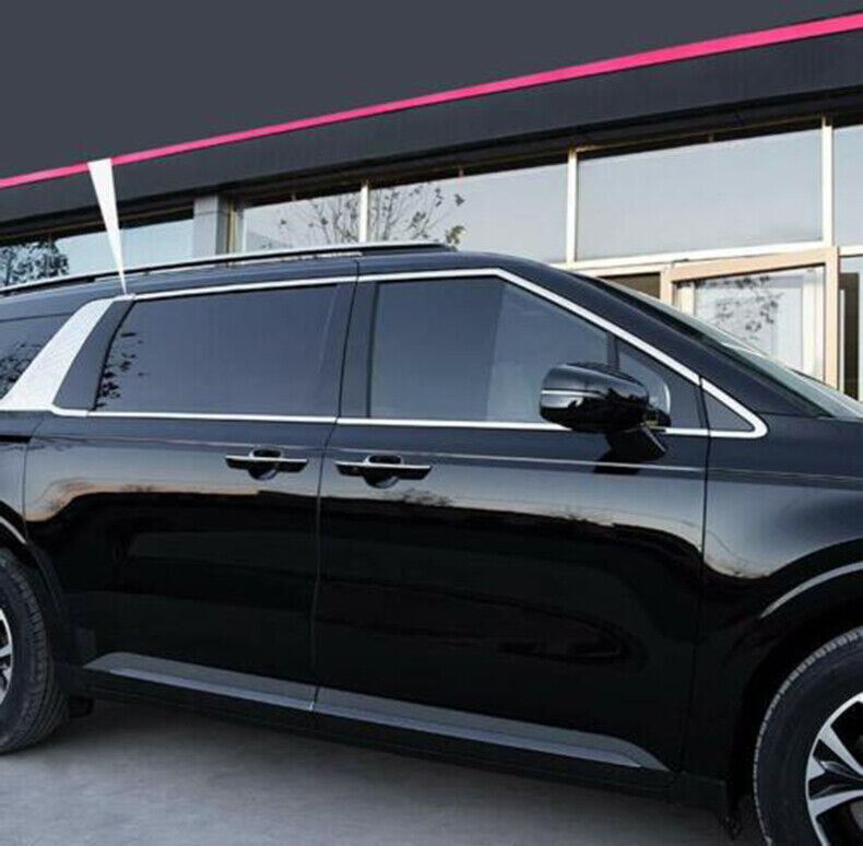 for Kia Carnival 2022-2023 Chrome Steel Window Strips frame Sill Cover Trim 14X