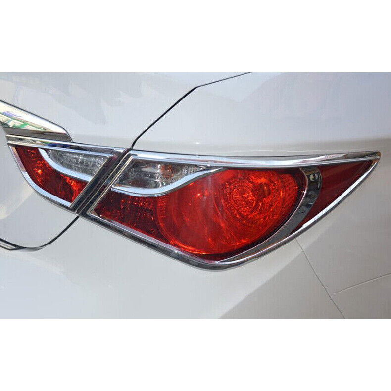 4x for Hyundai Sonata 2011-2014 Chrome ABS Rear Tail Light Lamp Cover Frame Trim