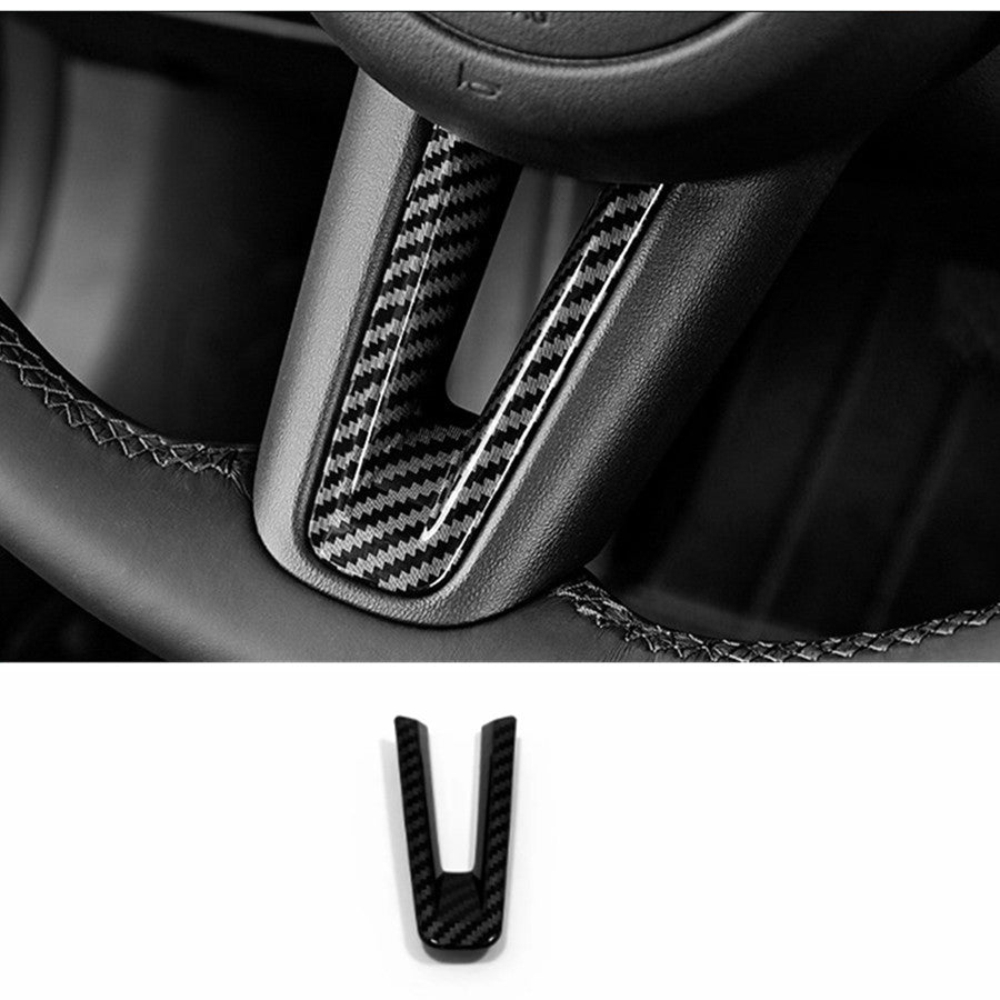 4X Carbon fiber Style internal Steering Wheel Cover Trim For 2019-2023 for Mazda 3