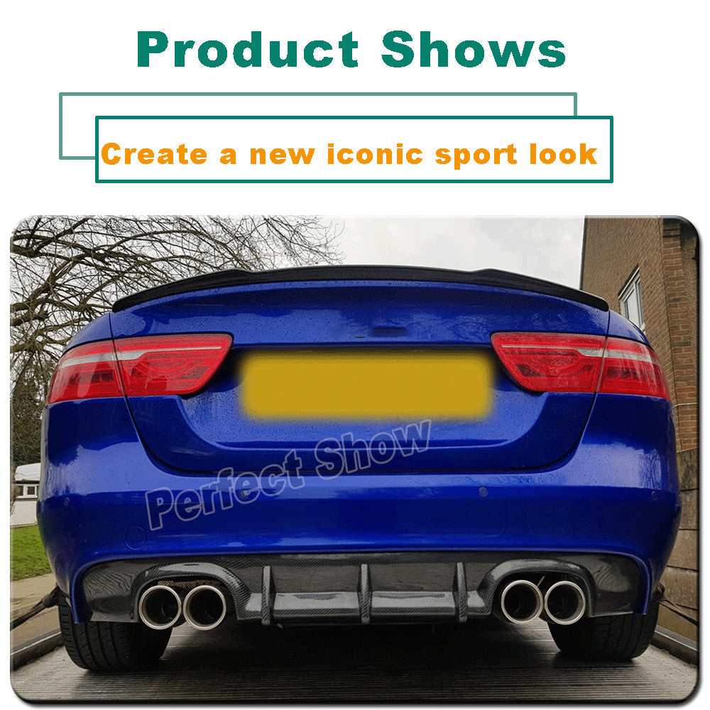 Carbon Fiber Rear Bumper Diffuser Spoiler Lip Fit for Jaguar XE Sedan 2015-2019