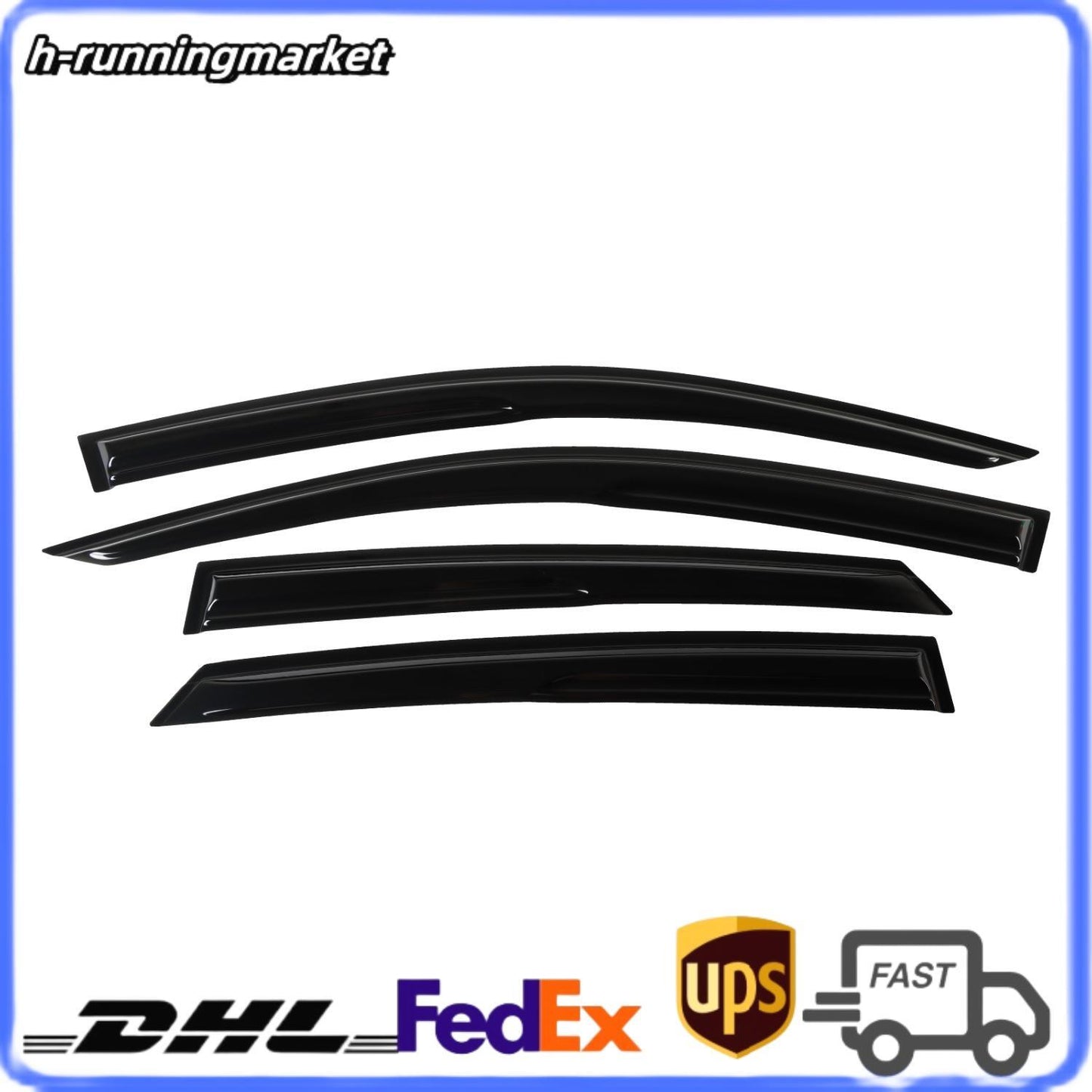 For 16-21 for Honda for Civic Sedan Wavy Mugen Smoke Tinted Window Visor Rain Guard Vent