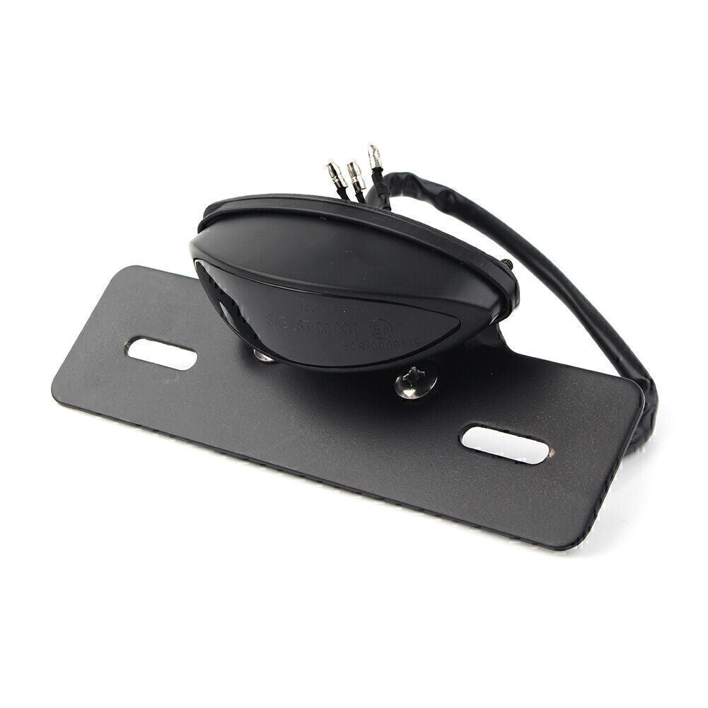 Motorcycle LED Brake Tail Light Turn Signal License Plate Mount for Cafe Racer Q