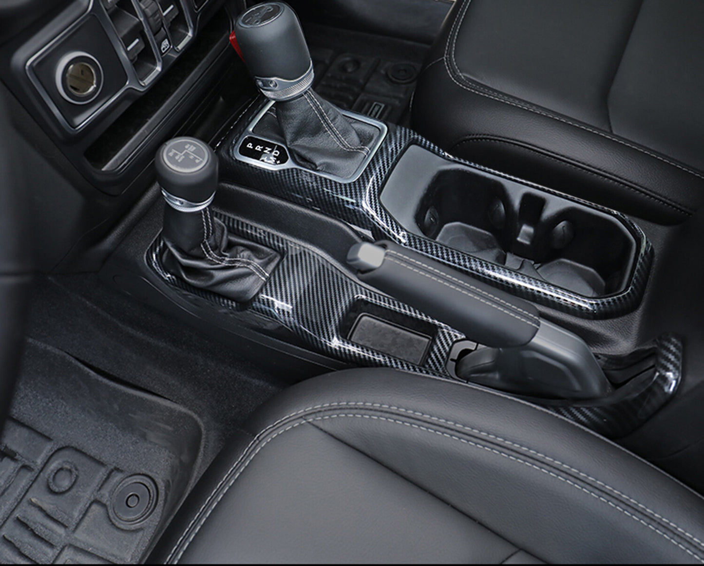 2-pack 4WD Shifter Panel Cup Holder Cover Trim for Jeep for Wrangler JL 2018-2024