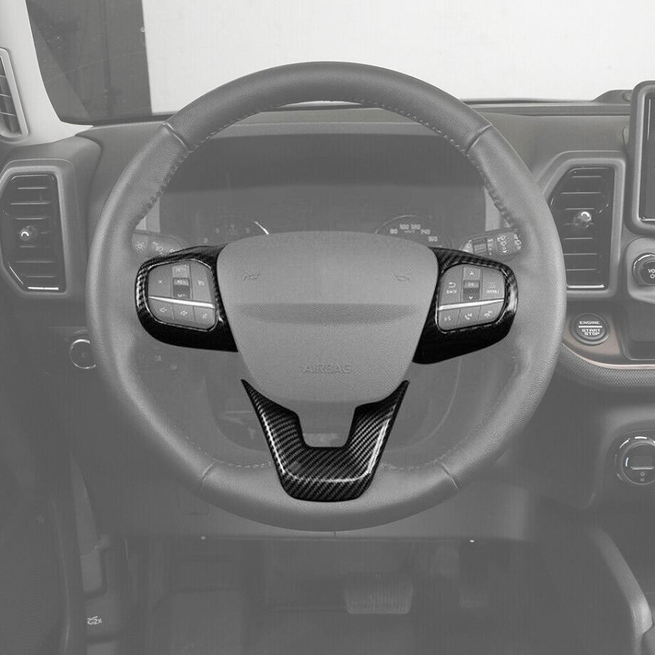 for ford Bronco Sport 2021-2024 Accessories Carbon Car Steering Wheel Cover Trim