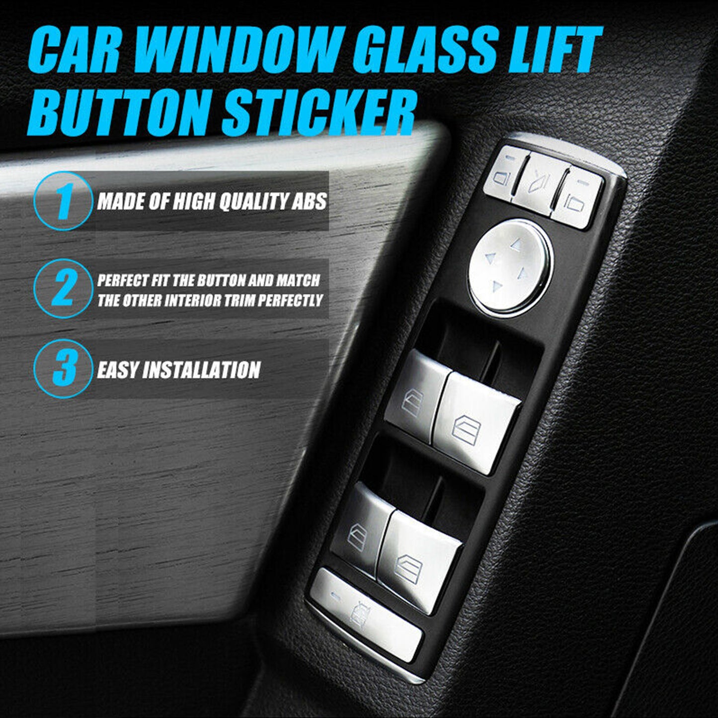 Car Door Armrest Window Switch Button Cover Trim for Mercedes for Benz E C-Class GLK