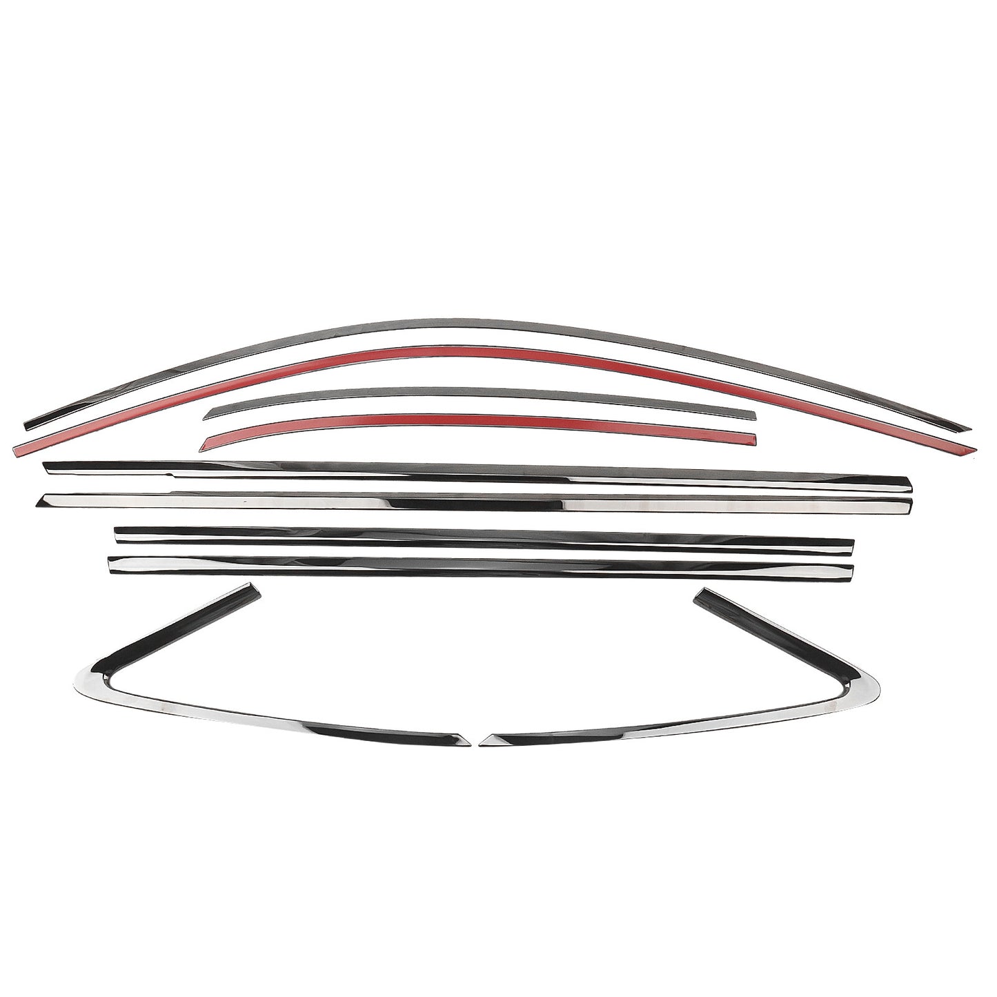 Car Window Trim Strip Cover Trim Stainless BLK For 2015-2020 for Audi A3 S3 Sedan