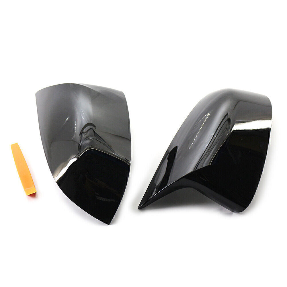 Pair Black Wing Mirror Cover Cap for BMW X3 X4 X5 X6 X7 G01 G05 G07 2018-2021