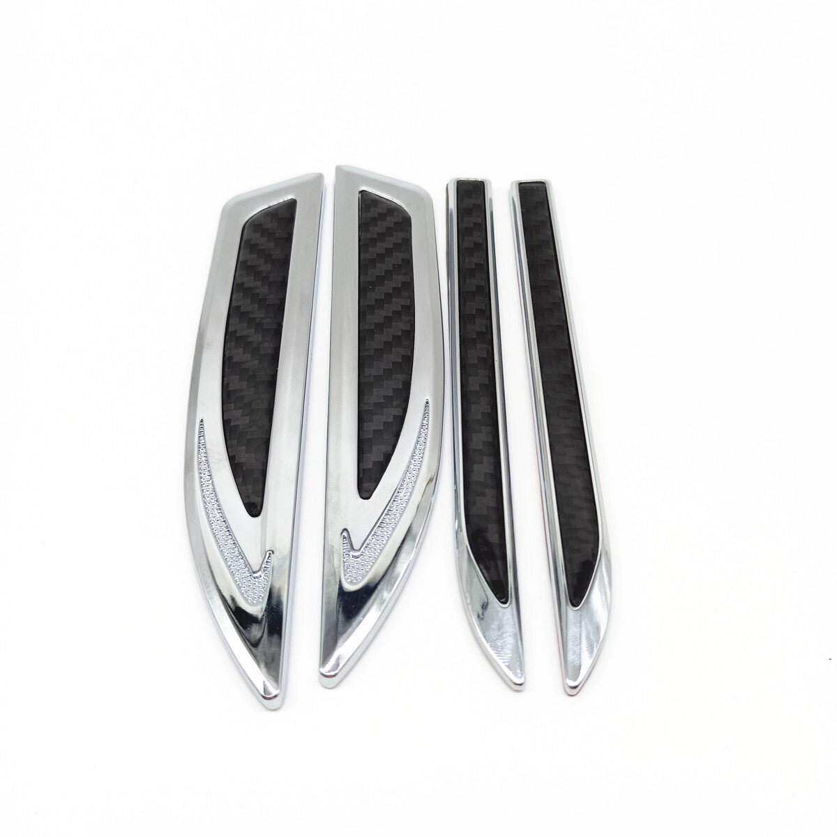 Real Carbon Fiber Car Front Side Door Fender Cover Trim 4PCS Dagger Emblem