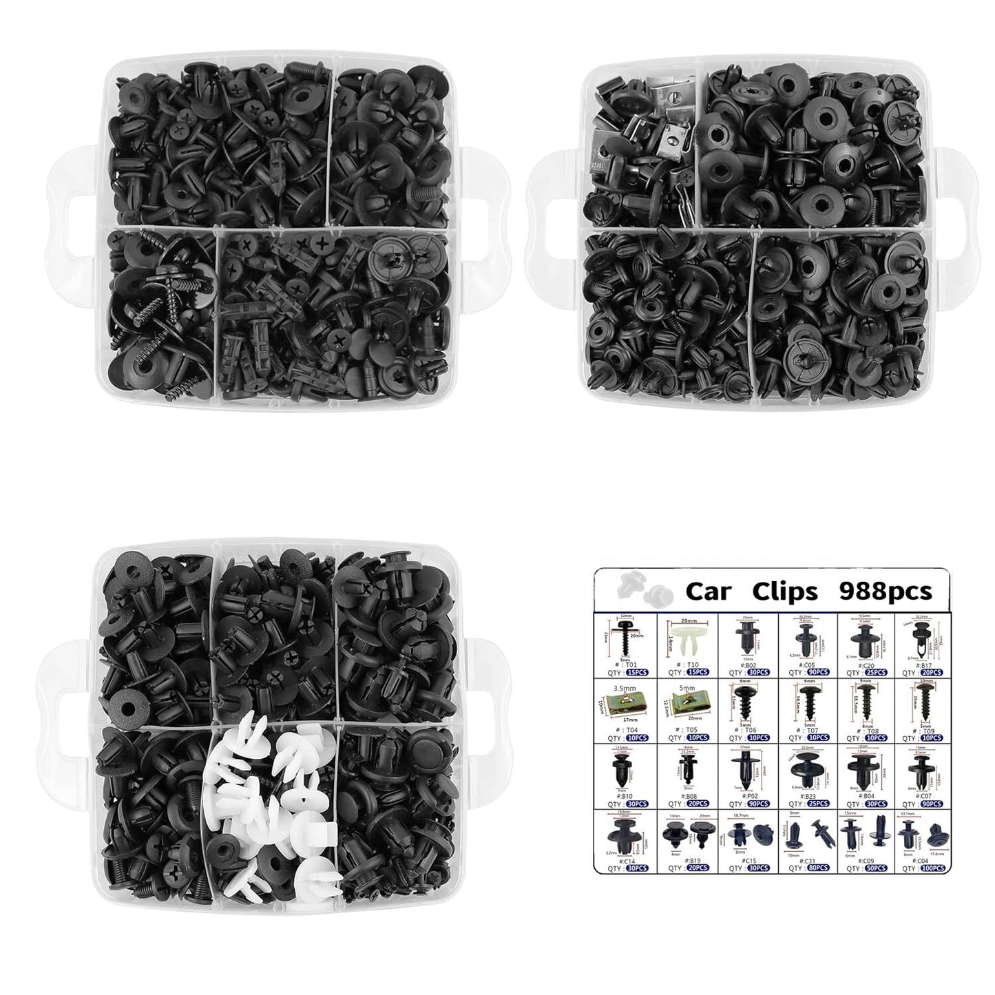 Car mounting clips, anti-collision clips, plastic rivets, metal screws, panel clips suitable for Honda
