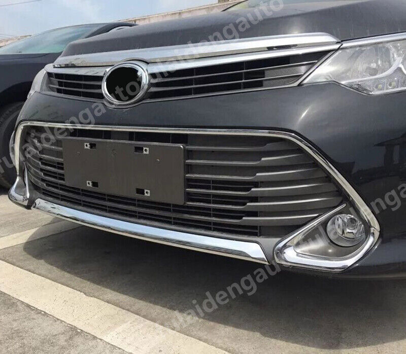 for Toyota for Camry 2015-2017 ABS Chrome Front Bumper Lid Grille Bottom Cover Trim