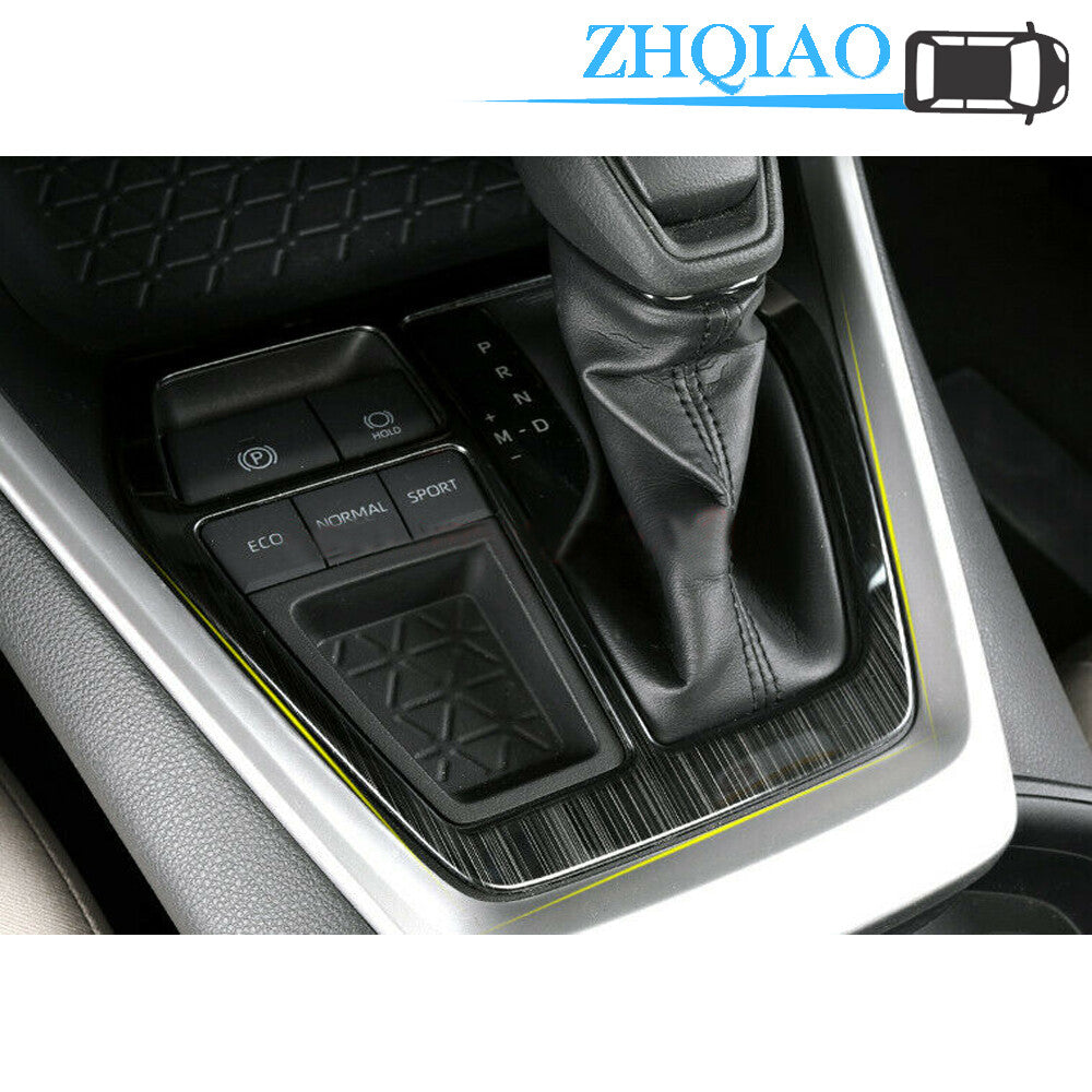 Black titanium Inner Gear Shift Box Panel Cover Trim Fits for Toyota RAV4 2019 2020