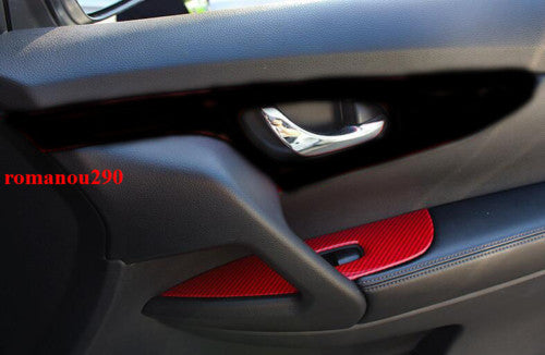 for Nissan Rogue 2014-2020 Red Carbon Color Door Window Lift Switch Cover Trim