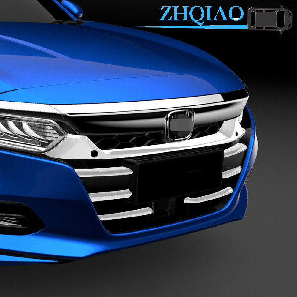 7pcs ABS Chrome Front Bumper Grill Grille Cover Trim Fits for Honda Accord 2018-2019