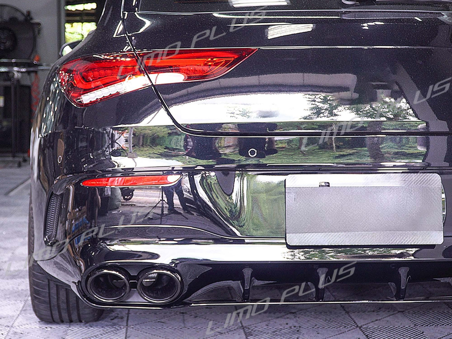 Black Exhaust Tips Tailpipe for Mercedes W177 A35 for A4 5 C118 CLA35 GLB35 GLA45 Q