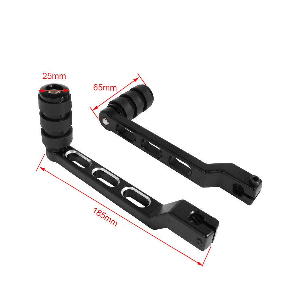 Black heel and toe gear shifter with derailleur pins suitable for Harley Road, Glide Road, and King- n
