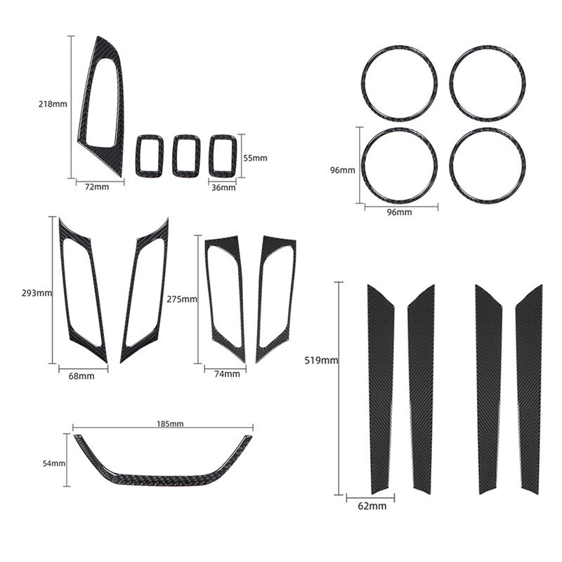Red Carbon Fiber Interior Speedometer Frame Cover Trim for Jeep for Wrangler 2007-10 v
