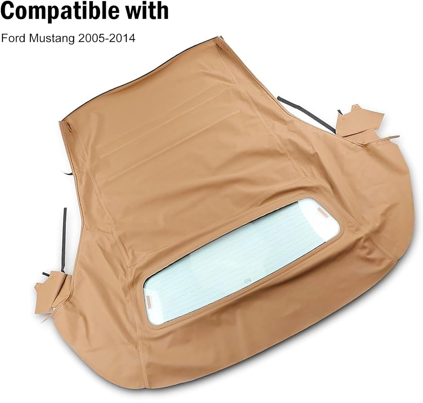 w/Heated Glass Window Tan Convertible Top Fit for Ford for Mustang Convertible Top 05-14