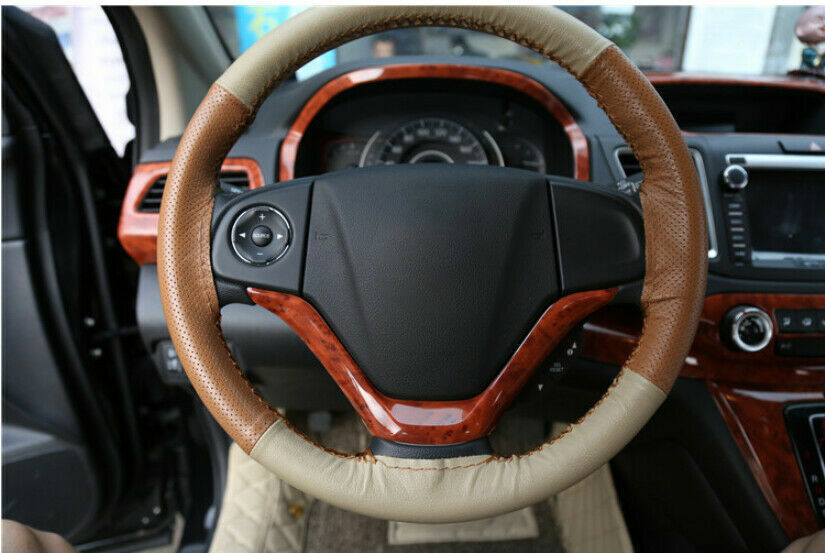 Steering Wheel Frame Cover Trim 1PCS Fit for Honda CRV CR-V 2012-2016 Wood Grain