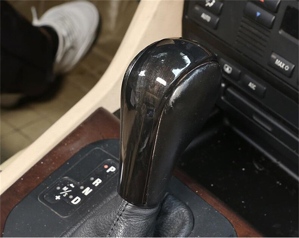 Black Wood Grain Gear Shift Knob Trim for BMW X3 2006-10 X5 04-06 5 Series 96-07