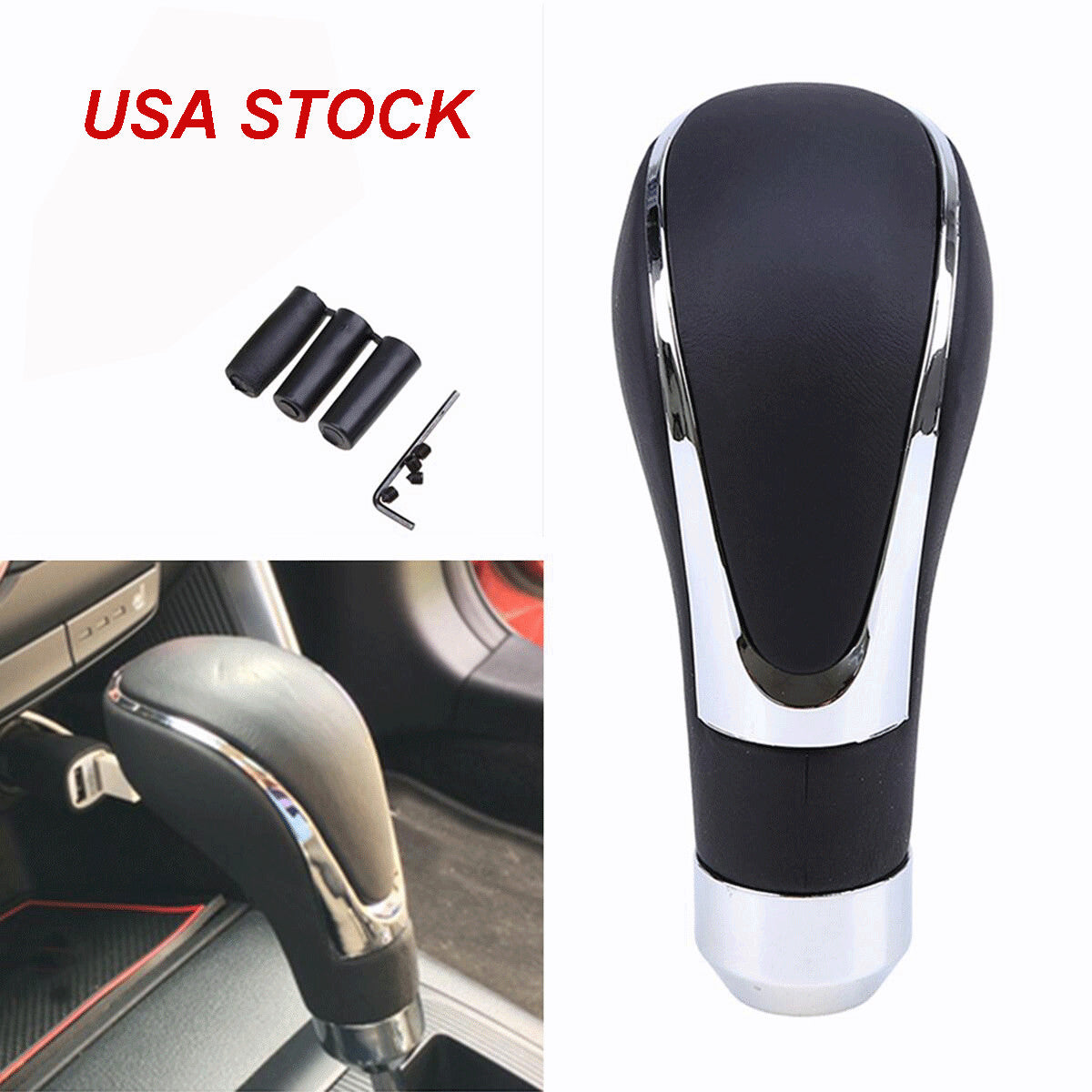 Universal Leather Automatic Car Gear Shift Lever Bend