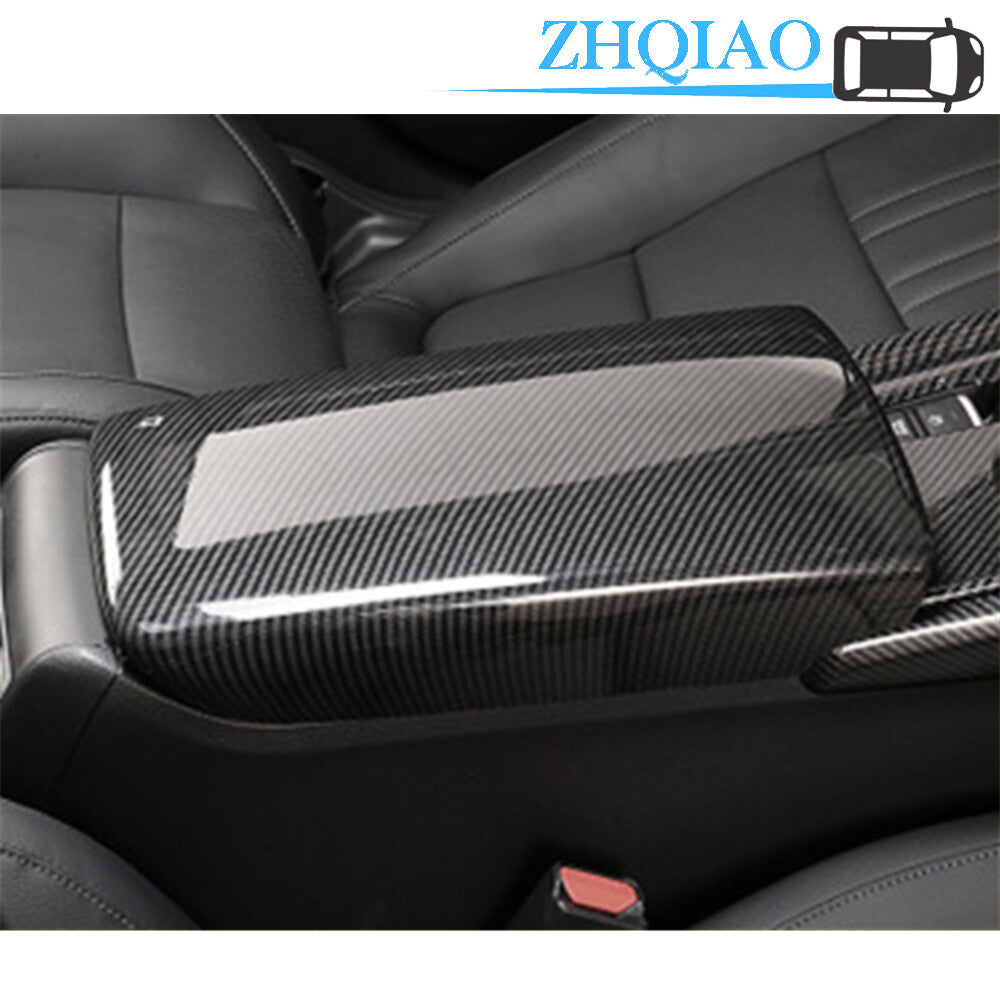 Carbon Leather Center Console Armrest Box Panel Cover Trim Fits for Honda Accord
