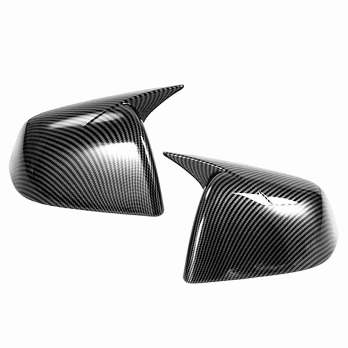 Pair Carbon Fiber Grain OX Horn Rearview Mirror Cover for Tesla for Model Y 20-22 AT