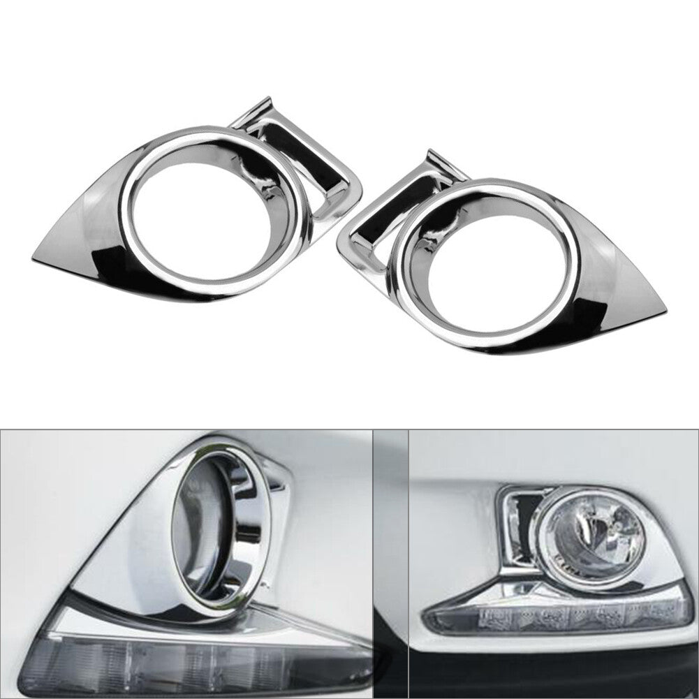 2x Front Fog Light Lamp Cover Trim Chrome Fit for Toyota Highlander 2014-2016 2015