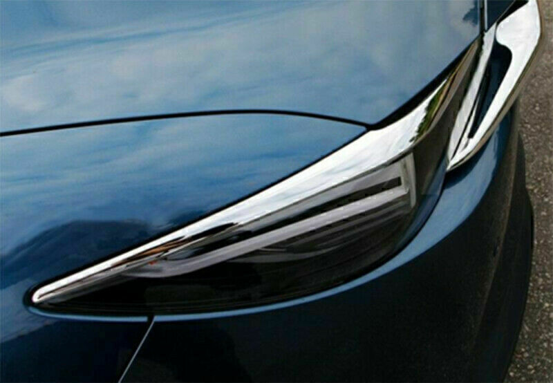 for Mazda CX-5 2017-21 ABS Chrome Front Headlight Eyebrow Eyelid Strip Trim 2PCS