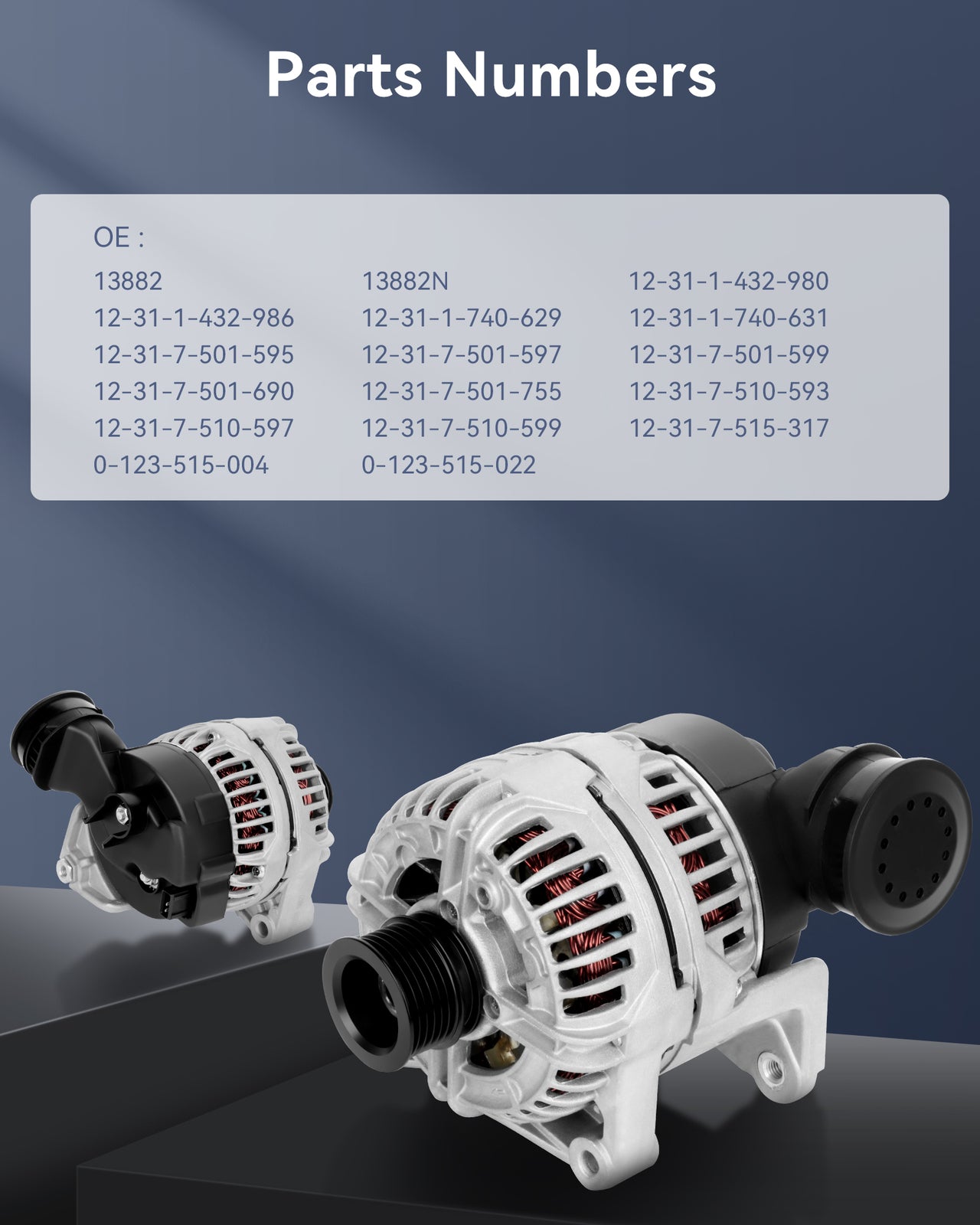 Fit for 2002-2006 for BMW 325CI 2.5L 330CI 3.0L Silver Alternator 12-31-1-432-980