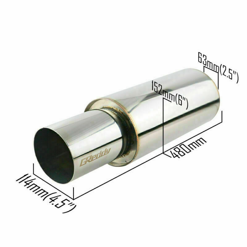 Ti 2.5 ID 4.5 OD Great Sound Exhaust Muffler Tips 6 Body Resonator