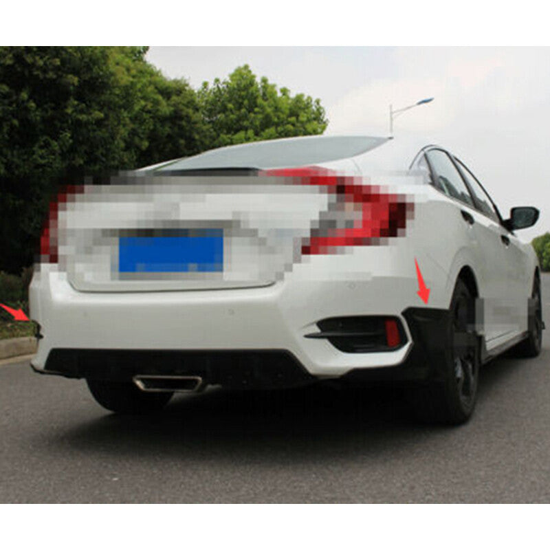 for Honda for Civic Sedan 2016-2021 Gloss Black Rear Bumper Splitter Lip Protector