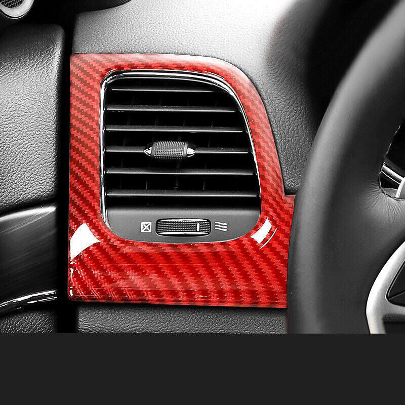 for Jeep Grand Cherokee 2011-20 ABS Red Carbon Fiber Dashboard Air Vent Trim 3x
