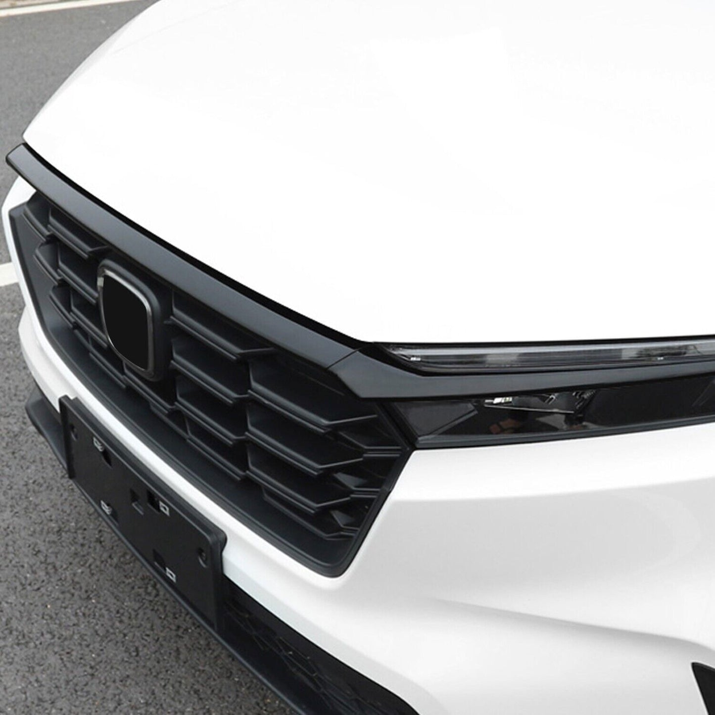 for Honda CR-V CRV 2023-2024 ABS Black Front Side Grille Stripe Cover Trim 3Pcs
