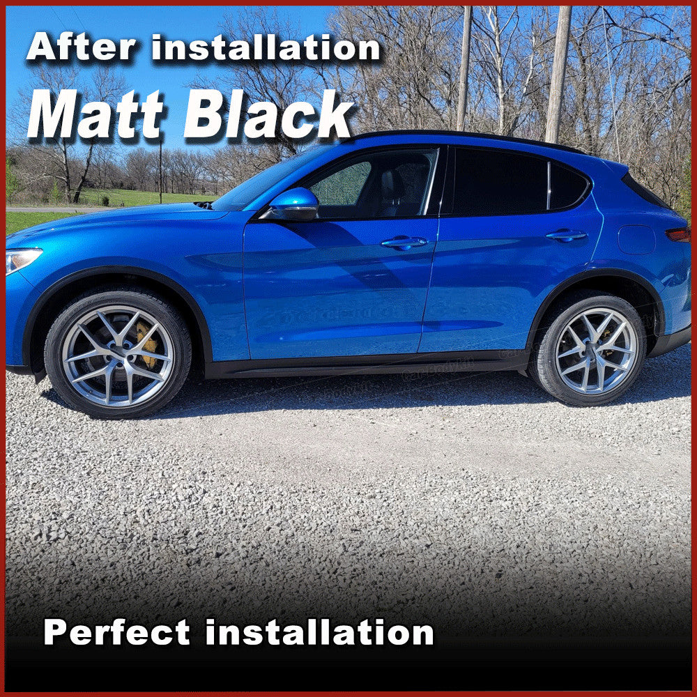 for Alfa Romeo for Stelvio Matt Black Side Wheel Arch Fender Flares Molding Trims