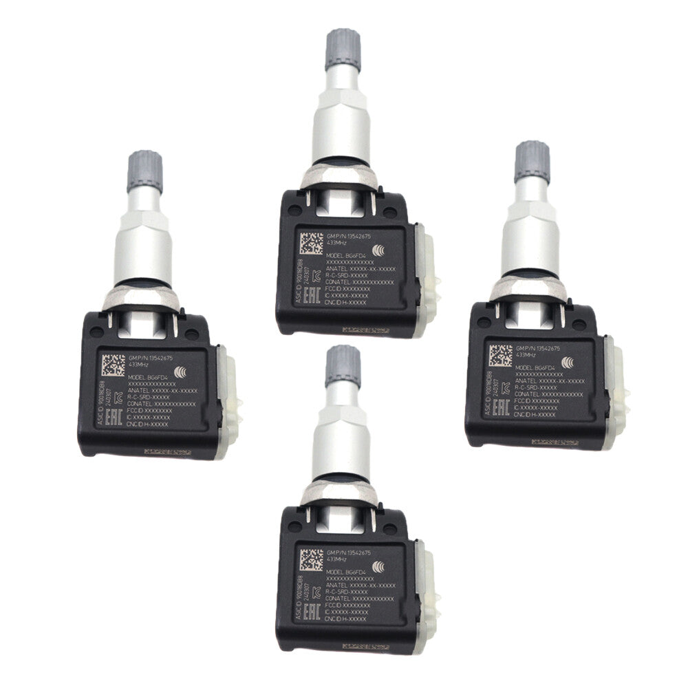 Four new TPMS tire pressure sensors, model 13542675, for GMC for Sierra 2500/3500 and for Cadillac CT4.