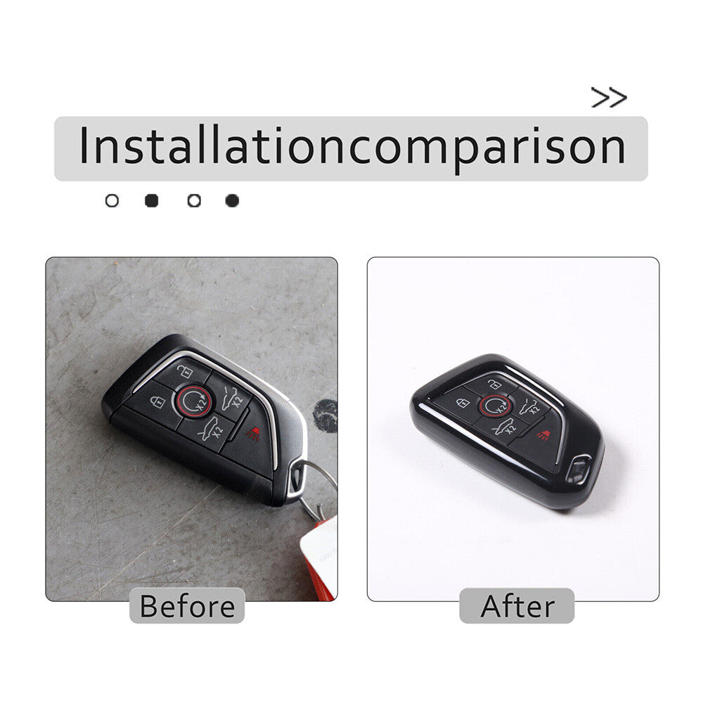 for Chevrolet for Corvette C8 20+ Remote Key Fob Case Protect Shell Trim Gloss Black