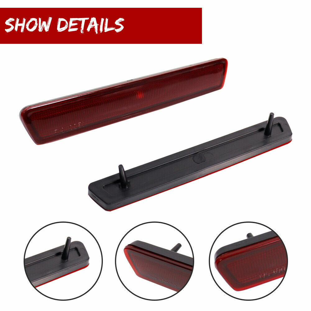 2 Pack Rear Fender Side Marker Reflectors for 99-04 for Mustang GT Cobra Red Lens - v