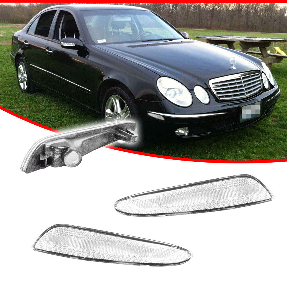 For 03-06 for Benz AMG W211 E-Class Transparent Front Bumper Side Marker Light Housing Kit - v