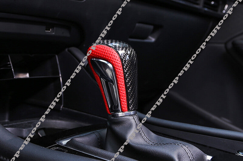 for Mazda CX30 2020-2022 Red Carbon Fiber Car Gear Shift Knob Shifter Lever trim