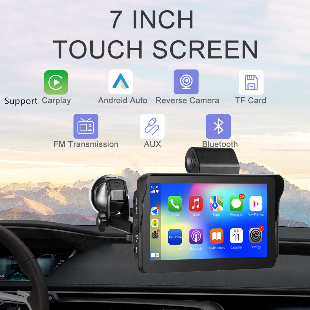 Touch Screen Car Radio MP5 Player Portable BT For Wireless CarPlay Android Auto